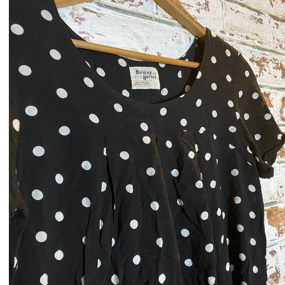 Anthropologie Holding Horses Oversized Lightweight Rayon Polka Dot Tunic Top - Picture 4 of 8